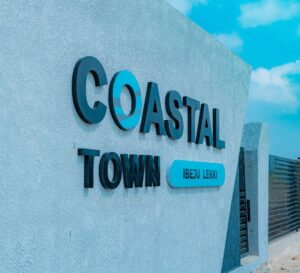 Shows fence of Landwey's Coastal Town, Ibeju-Lekki 